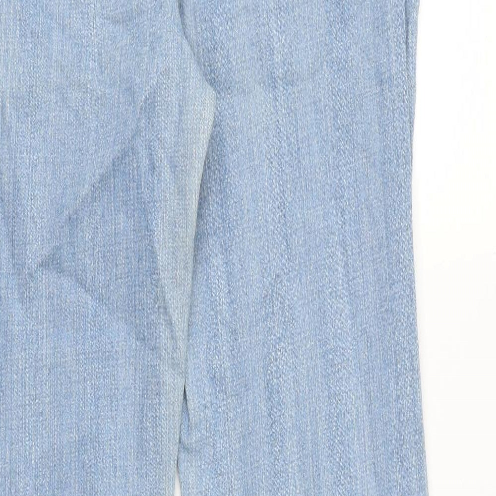 HEINE Womens Blue Cotton Bootcut Jeans Size 12 L32 in Regular Zip
