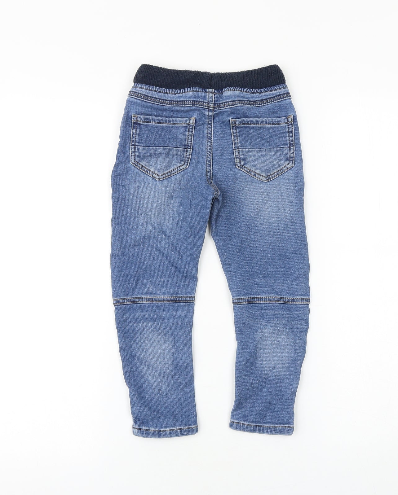 Matalan Boys Blue 100% Cotton Skinny Jeans Size 2-3 Years Regular Drawstring