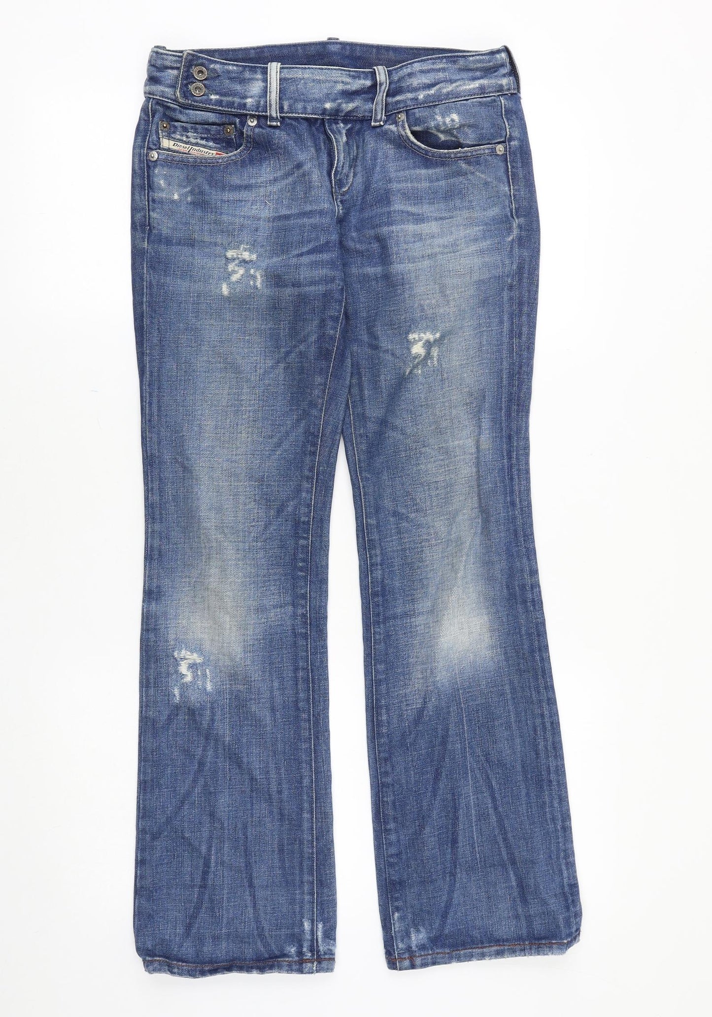 Diesel Womens Blue Cotton Straight Jeans Size 30 in L30 in Regular Zip