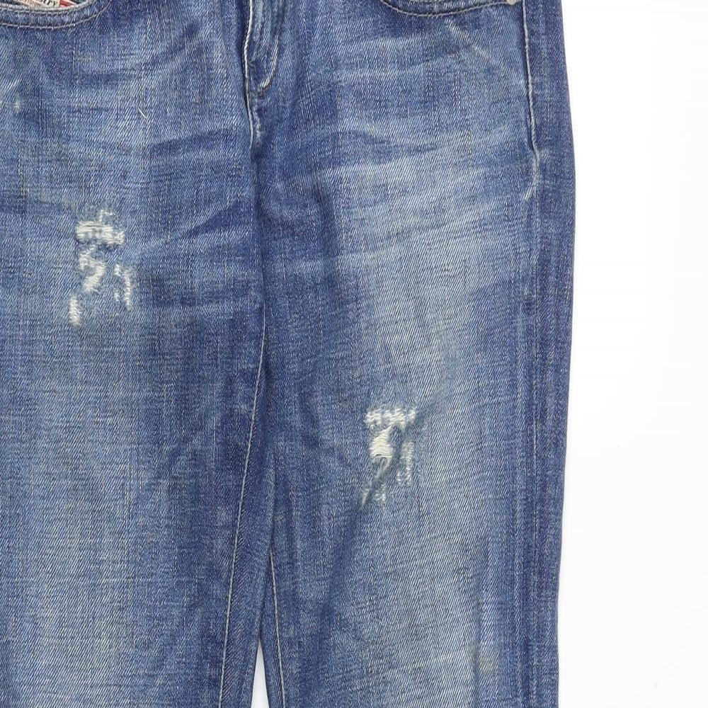 Diesel Womens Blue Cotton Straight Jeans Size 30 in L30 in Regular Zip