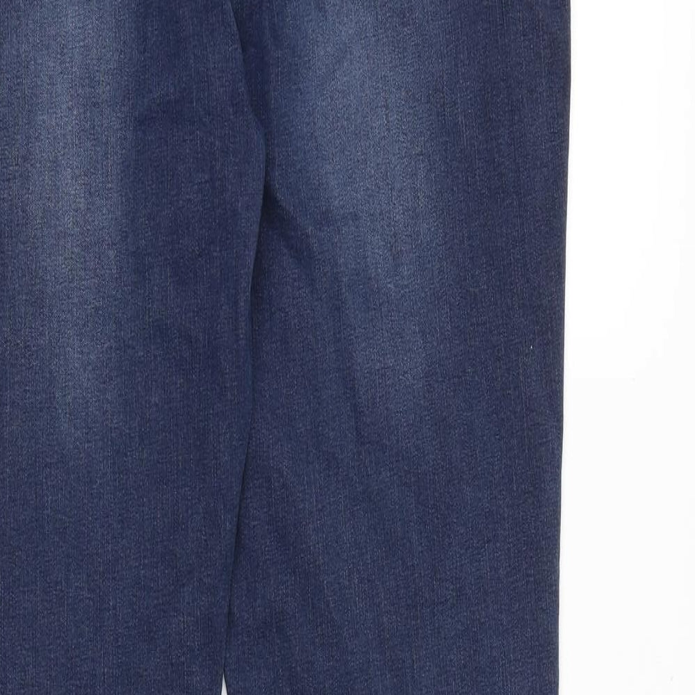 TU Womens Blue Cotton Skinny Jeans Size 14 Regular Zip