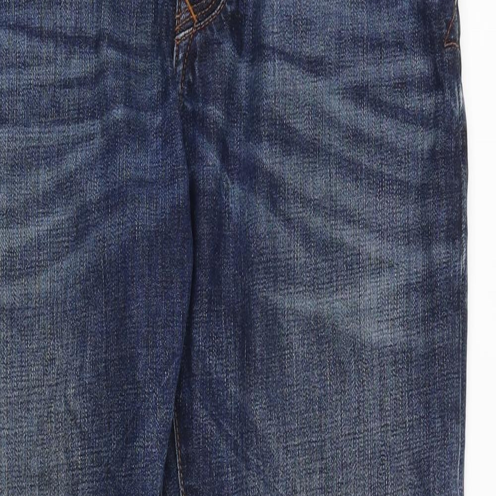 River Island Mens Blue Cotton Straight Jeans Size 32 in Regular Button
