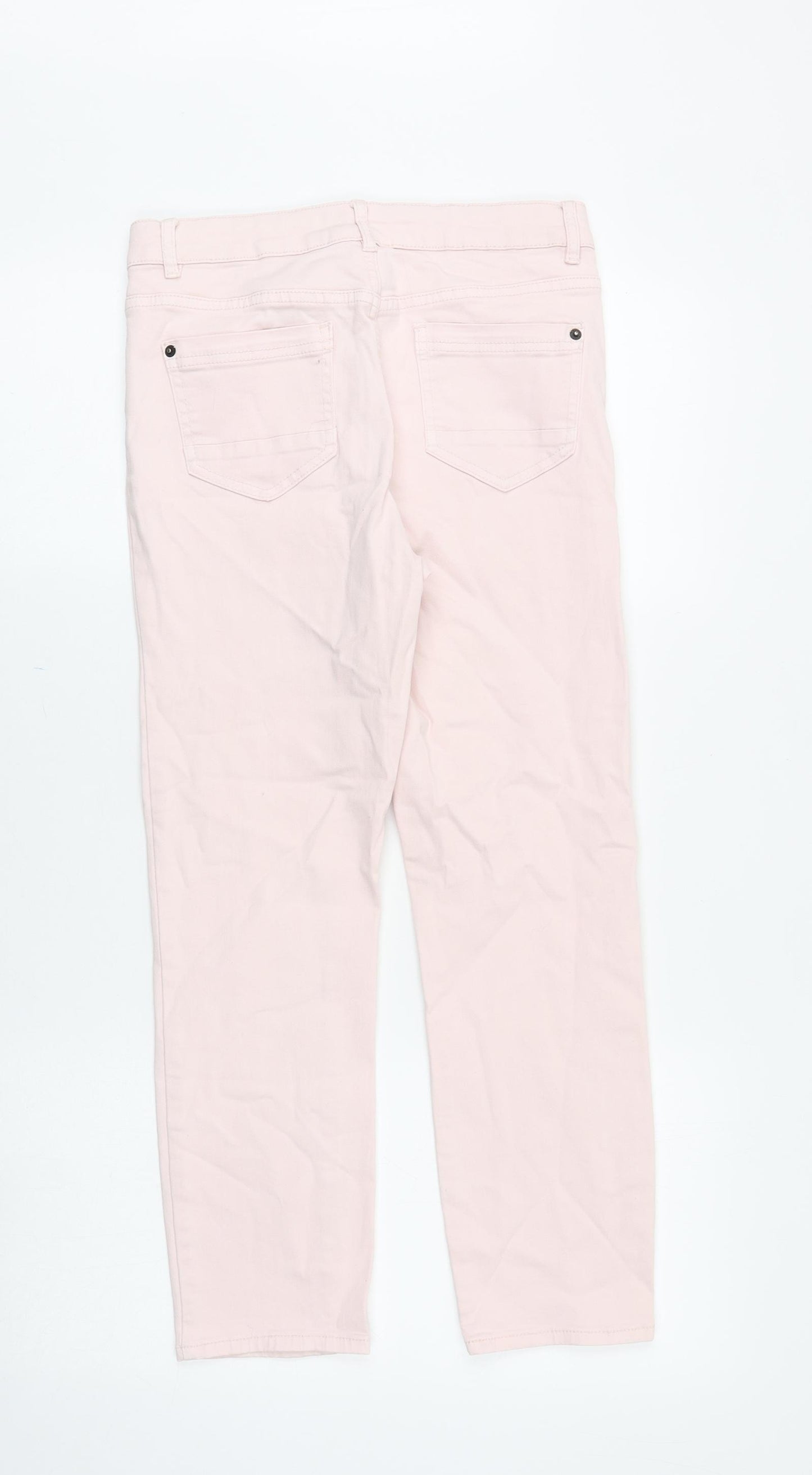 White Stuff Womens Pink Cotton Straight Jeans Size 10 Regular Zip