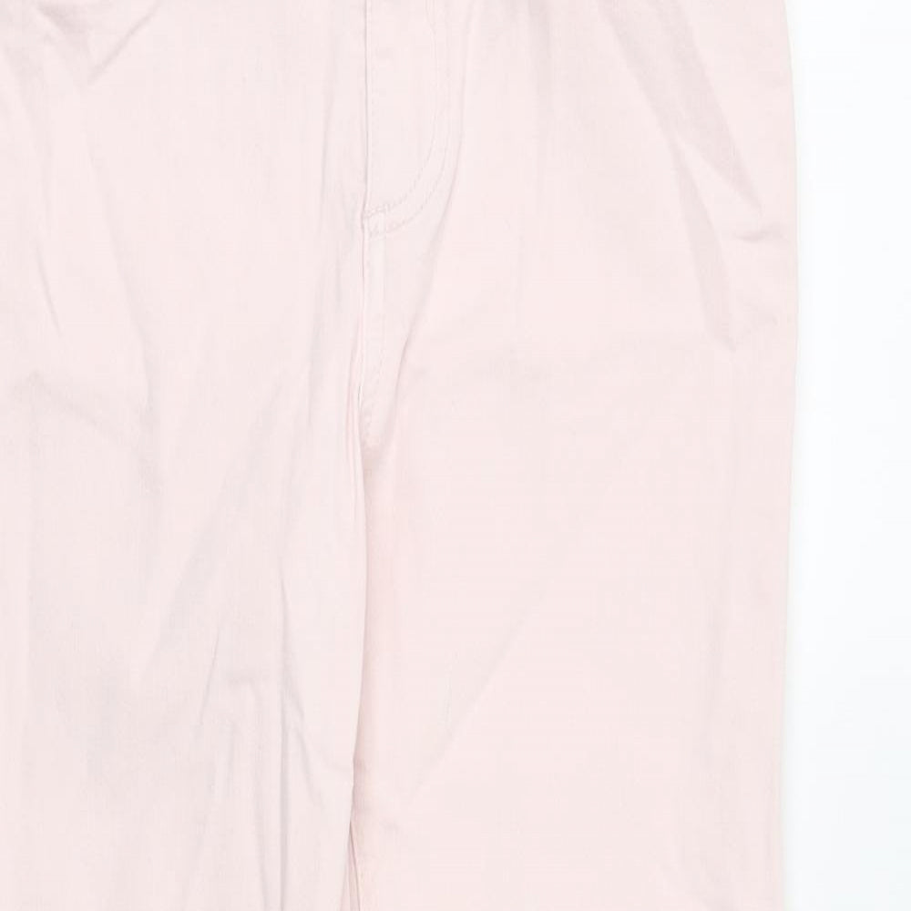 White Stuff Womens Pink Cotton Straight Jeans Size 10 Regular Zip
