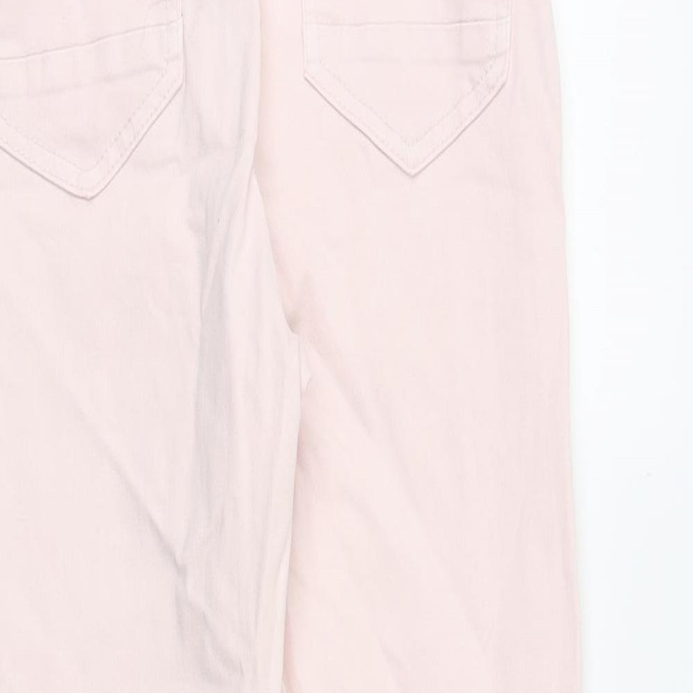 White Stuff Womens Pink Cotton Straight Jeans Size 10 Regular Zip