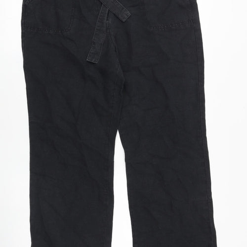 Zaffiri Womens Black Cotton Trousers Size 16 Regular Zip