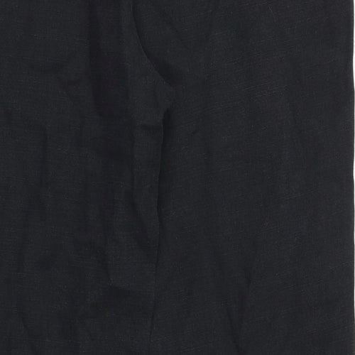 Zaffiri Womens Black Cotton Trousers Size 16 Regular Zip