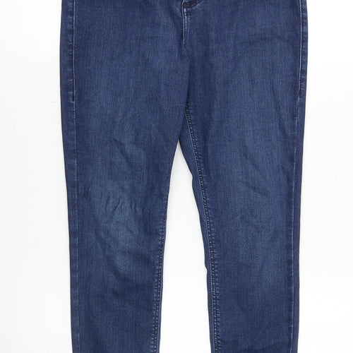 Topshop Womens Blue Cotton Skinny Jeans Size 30 in Slim Zip