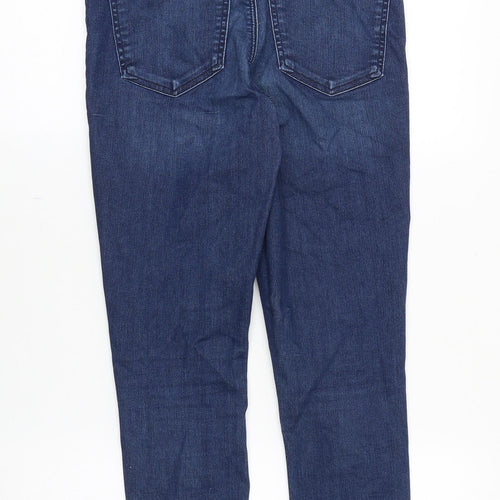 Topshop Womens Blue Cotton Skinny Jeans Size 30 in Slim Zip
