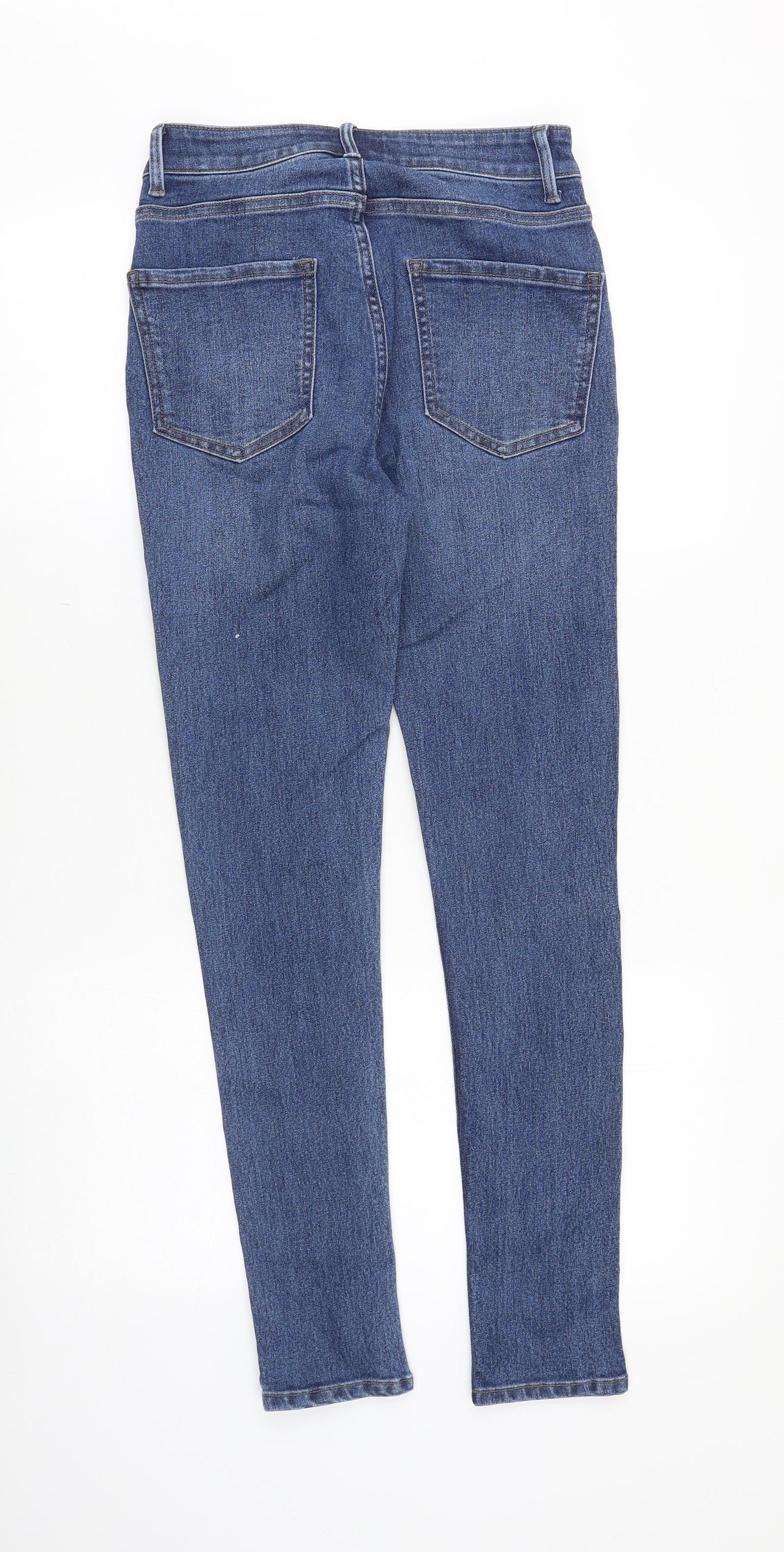 Marks and Spencer Womens Blue Cotton Skinny Jeans Size 26 Slim Zip
