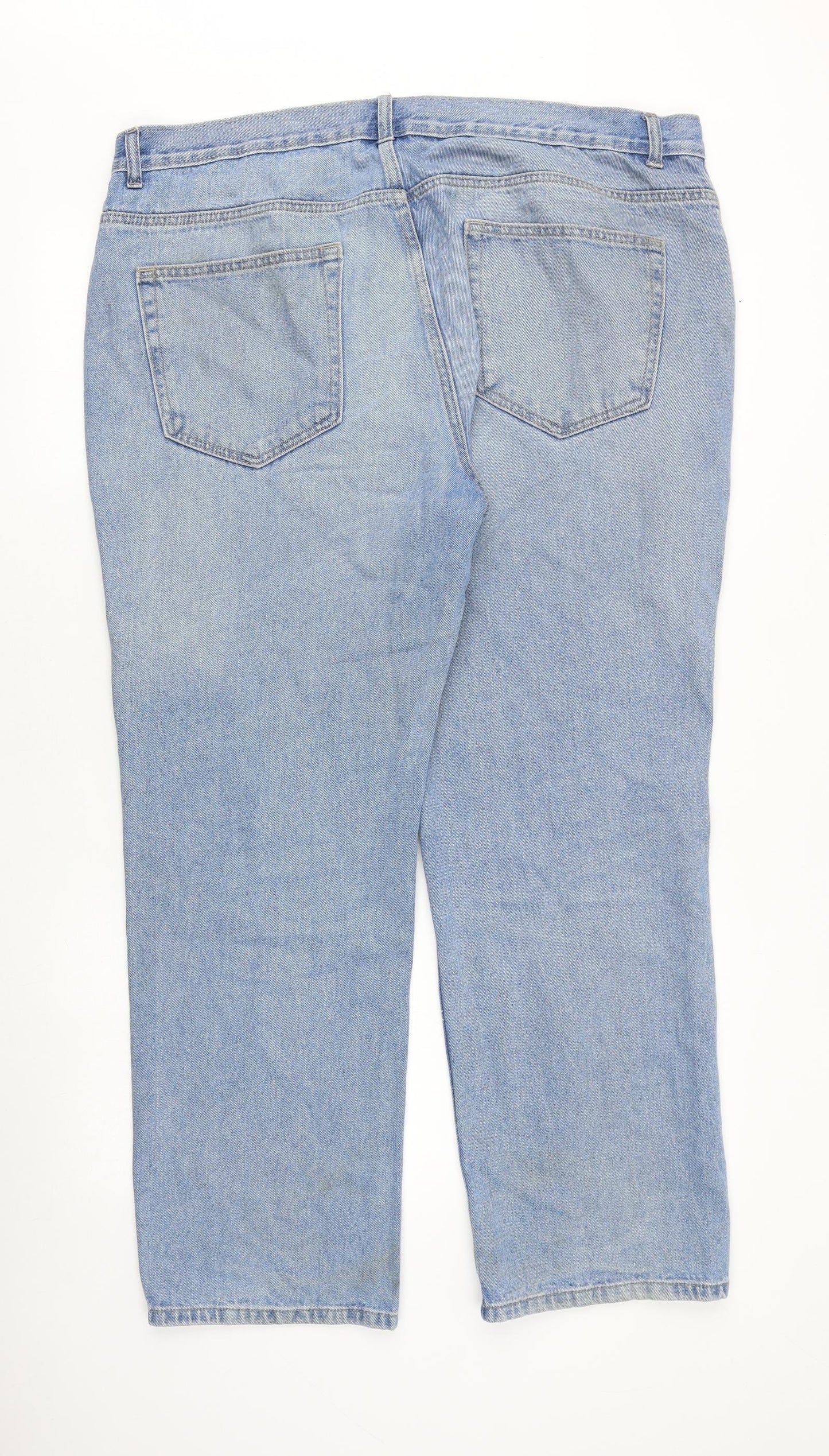 George Mens Blue Cotton Straight Jeans Size 40 in Regular Zip
