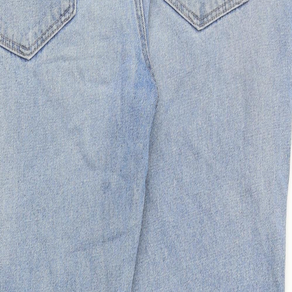 George Mens Blue Cotton Straight Jeans Size 40 in Regular Zip