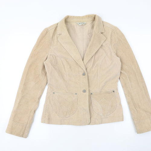 Moto Womens Beige Jacket Blazer Size 10 Button
