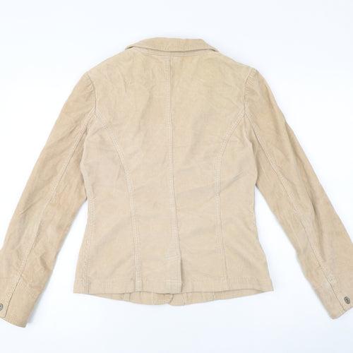 Moto Womens Beige Jacket Blazer Size 10 Button