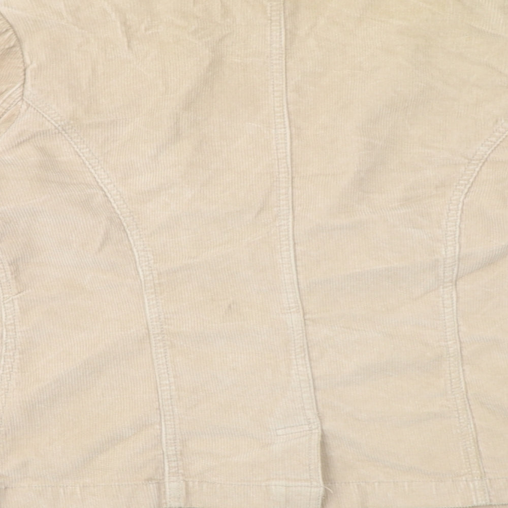 Moto Womens Beige Jacket Blazer Size 10 Button