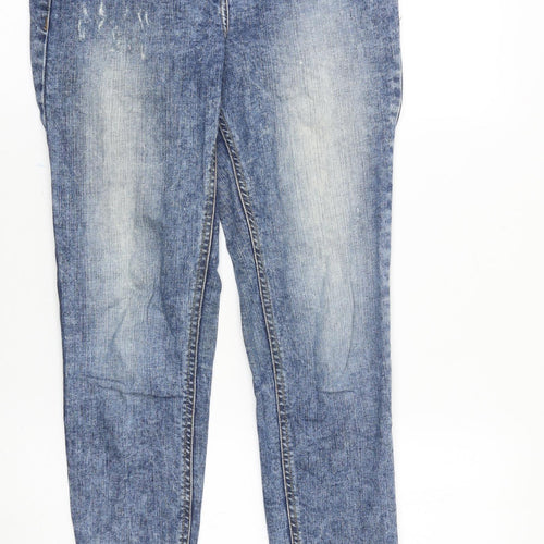 NEXT Womens Blue Cotton Skinny Jeans Size 6 Slim Zip