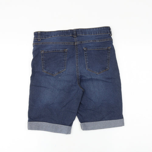 pep&CO Womens Blue 100% Cotton Skimmer Shorts Size 12 Regular Zip