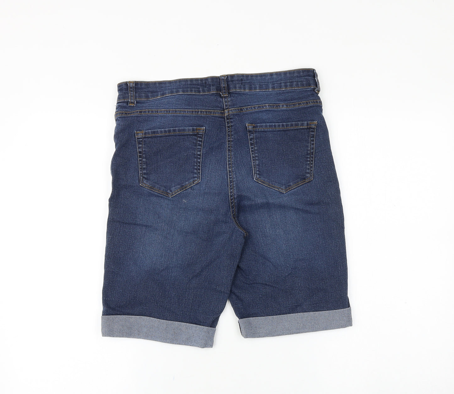 pep&CO Womens Blue 100% Cotton Skimmer Shorts Size 12 Regular Zip