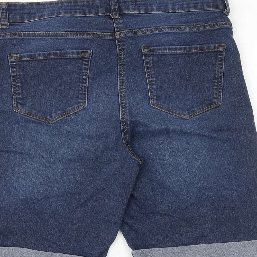 pep&CO Womens Blue 100% Cotton Skimmer Shorts Size 12 Regular Zip