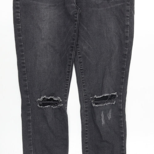FOREVER 21 Womens Black Cotton Skinny Jeans Size 28 in Slim Zip