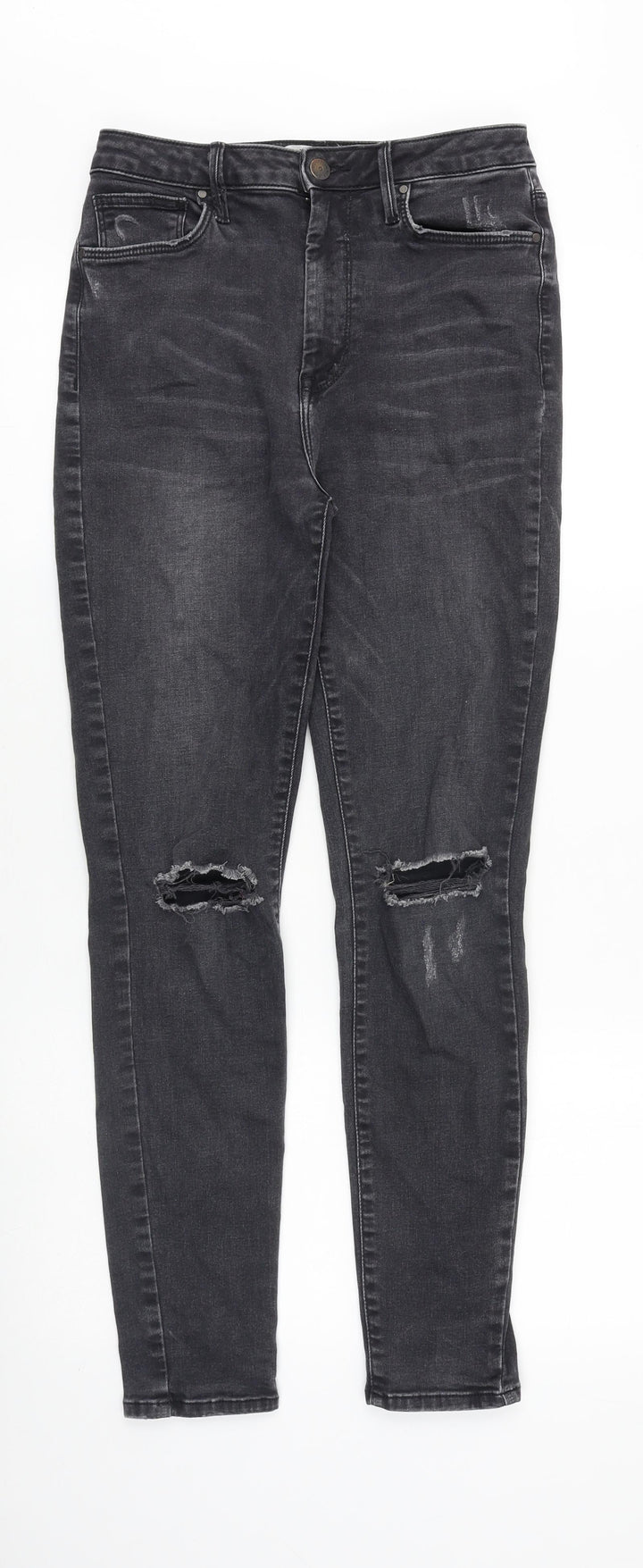 FOREVER 21 Womens Black Cotton Skinny Jeans Size 28 in Slim Zip