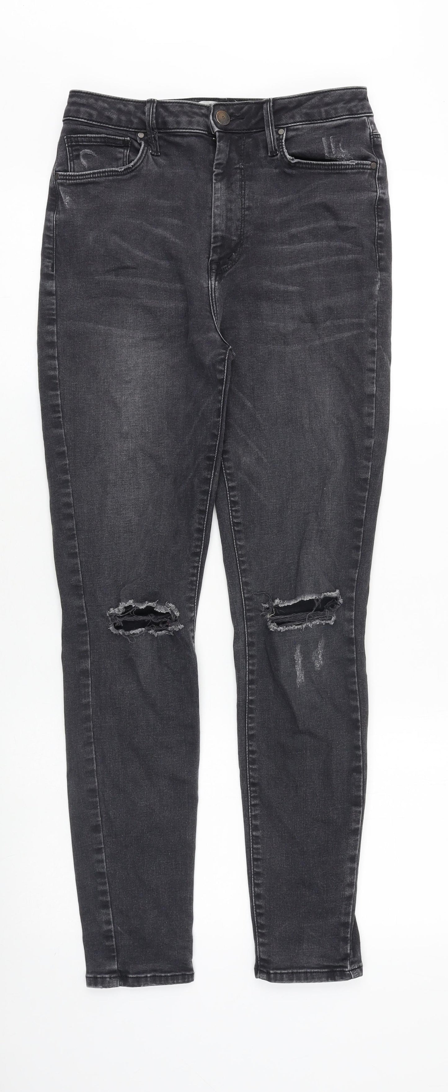 FOREVER 21 Womens Black Cotton Skinny Jeans Size 28 in Slim Zip