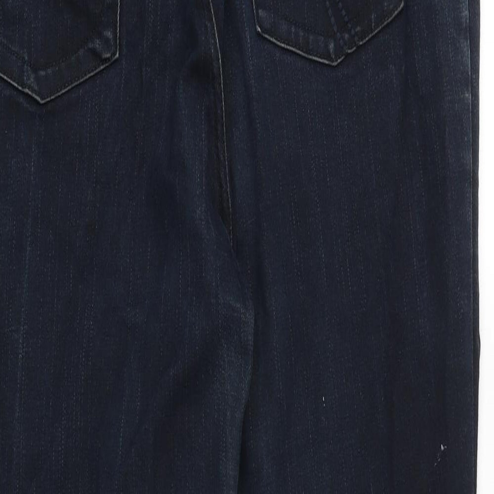 Marks and Spencer Womens Blue Cotton Bootcut Jeans Size 16 Regular Zip