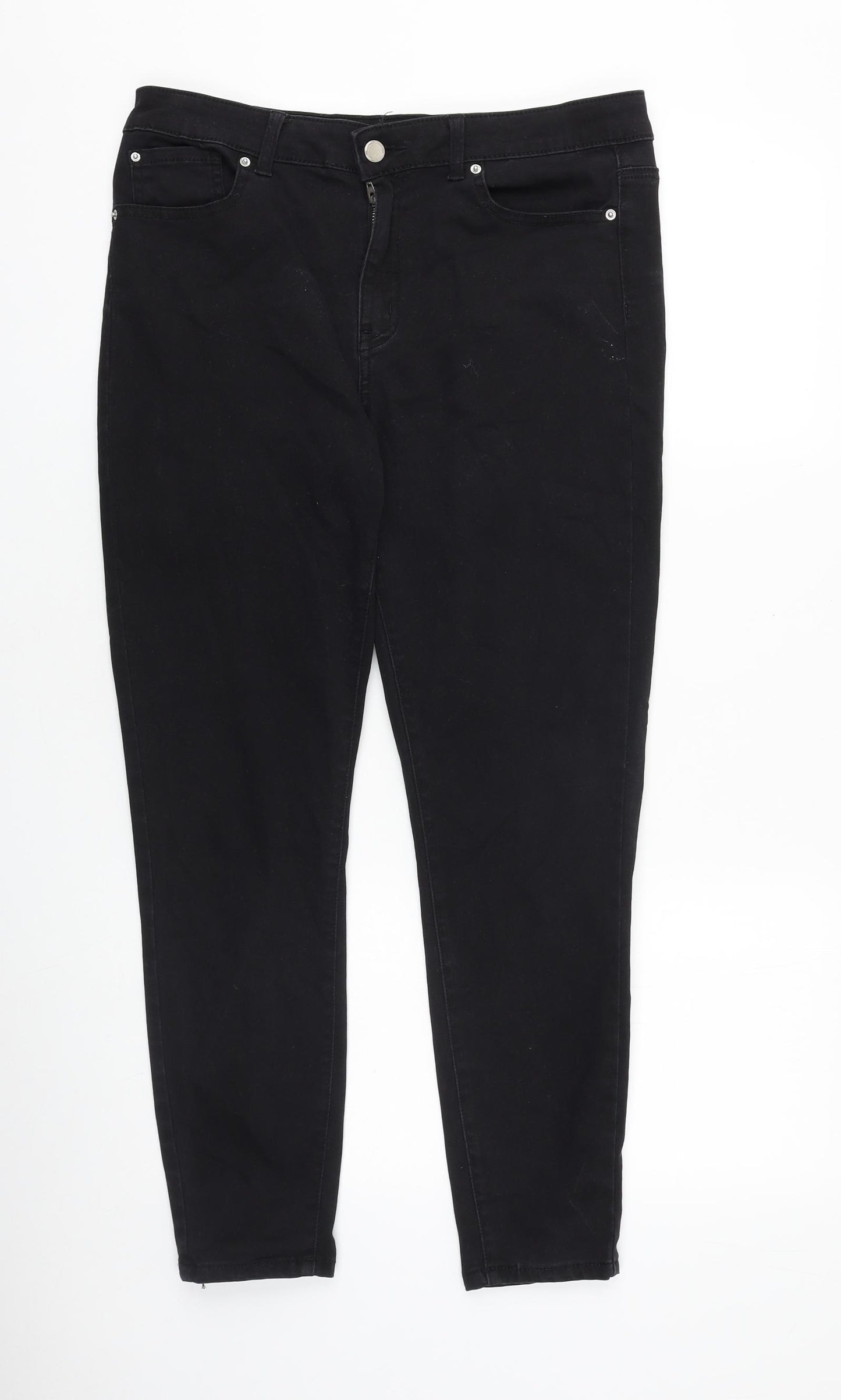 Denim & Co. Womens Black Cotton Skinny Jeans Size 16 Slim Zip