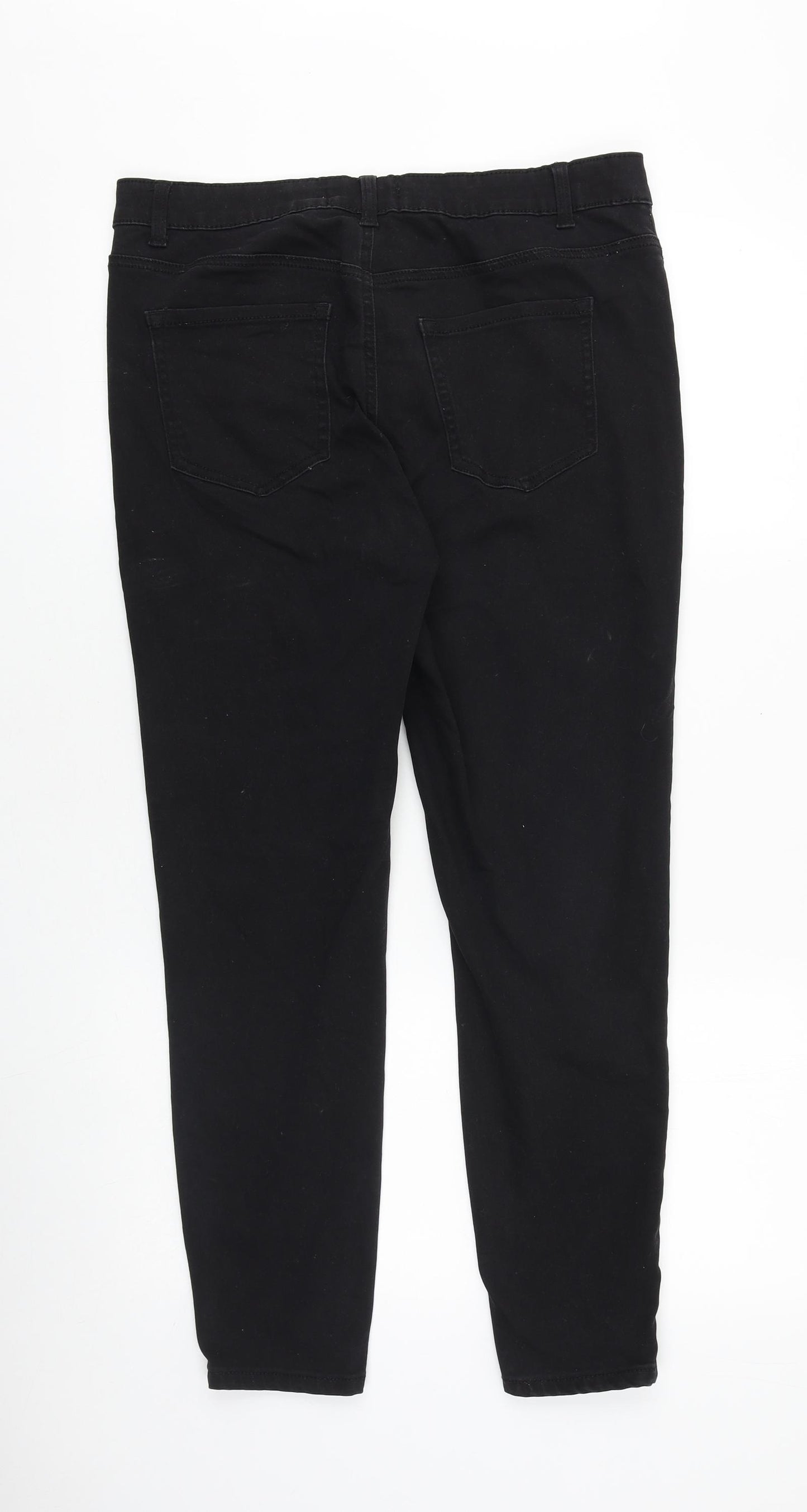 Denim & Co. Womens Black Cotton Skinny Jeans Size 16 Slim Zip