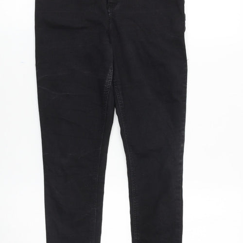 Topshop Womens Black Cotton Skinny Jeans Size 28 in Slim Zip