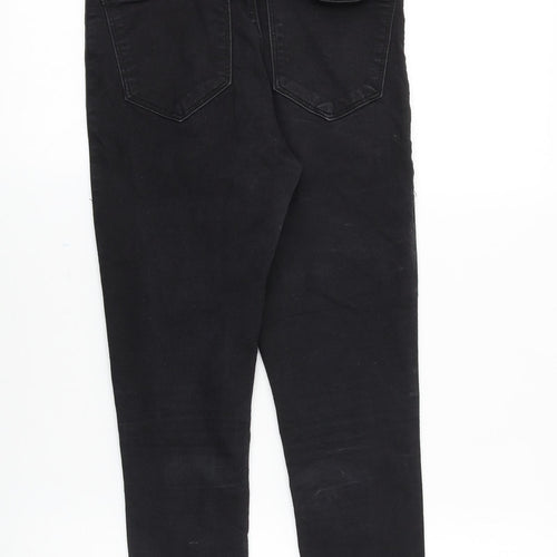 Topshop Womens Black Cotton Skinny Jeans Size 28 in Slim Zip
