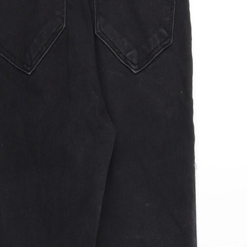 Topshop Womens Black Cotton Skinny Jeans Size 28 in Slim Zip