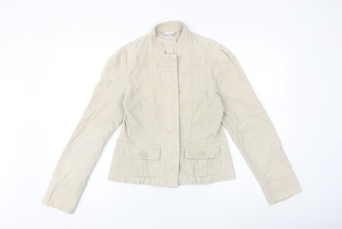 Select Womens Beige Jacket Size 10 Button