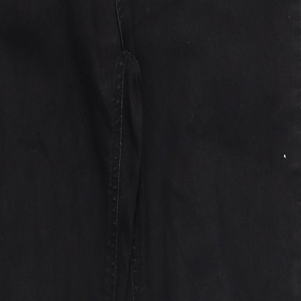Wallis Womens Black Cotton Skinny Jeans Size 12 Regular Zip