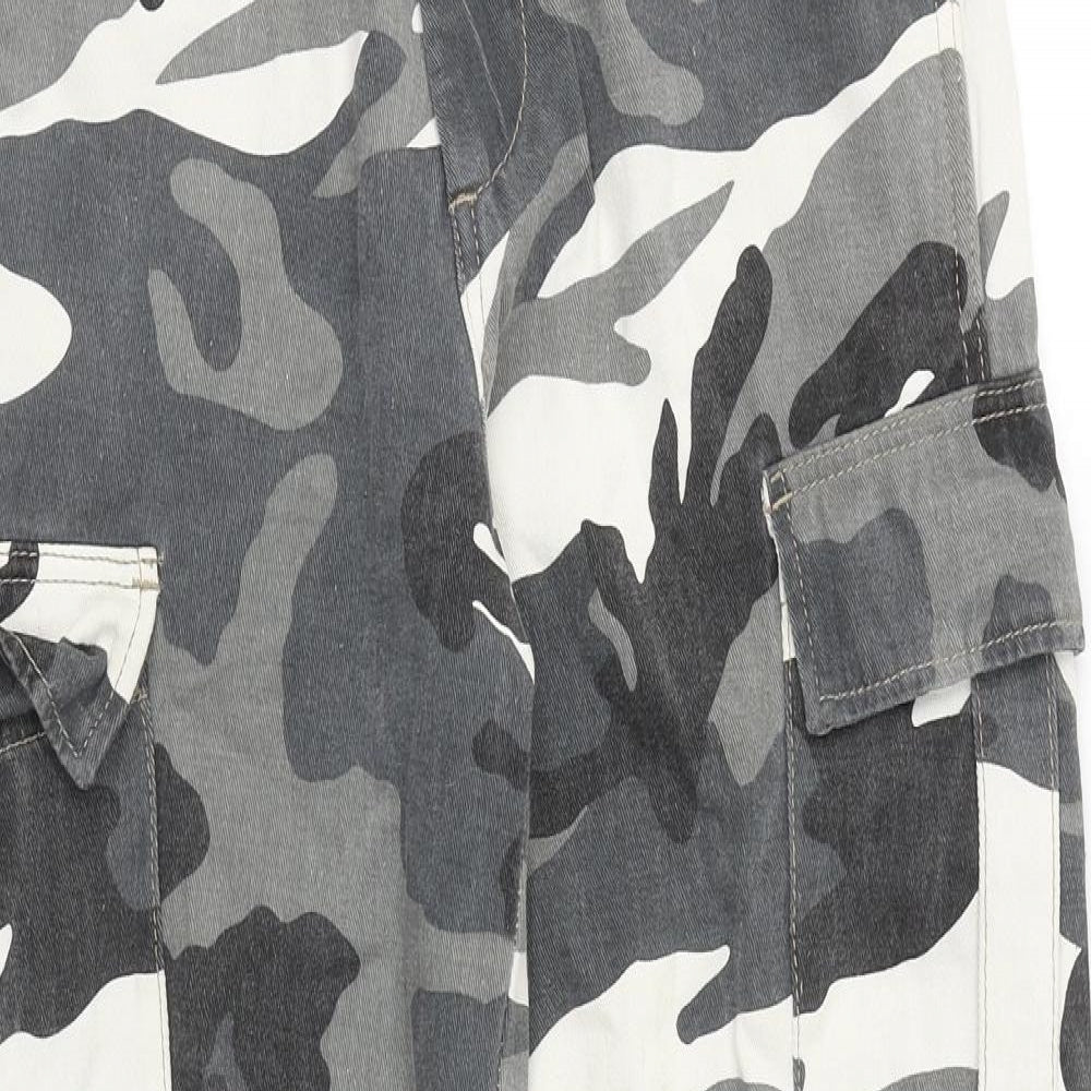 New Look Womens Multicoloured Camouflage Cotton Cargo Trousers Size 10 Regular Zip