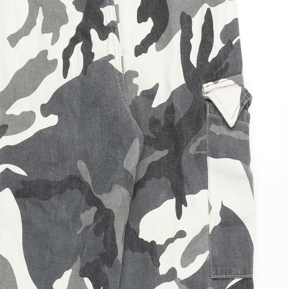 New Look Womens Multicoloured Camouflage Cotton Cargo Trousers Size 10 Regular Zip