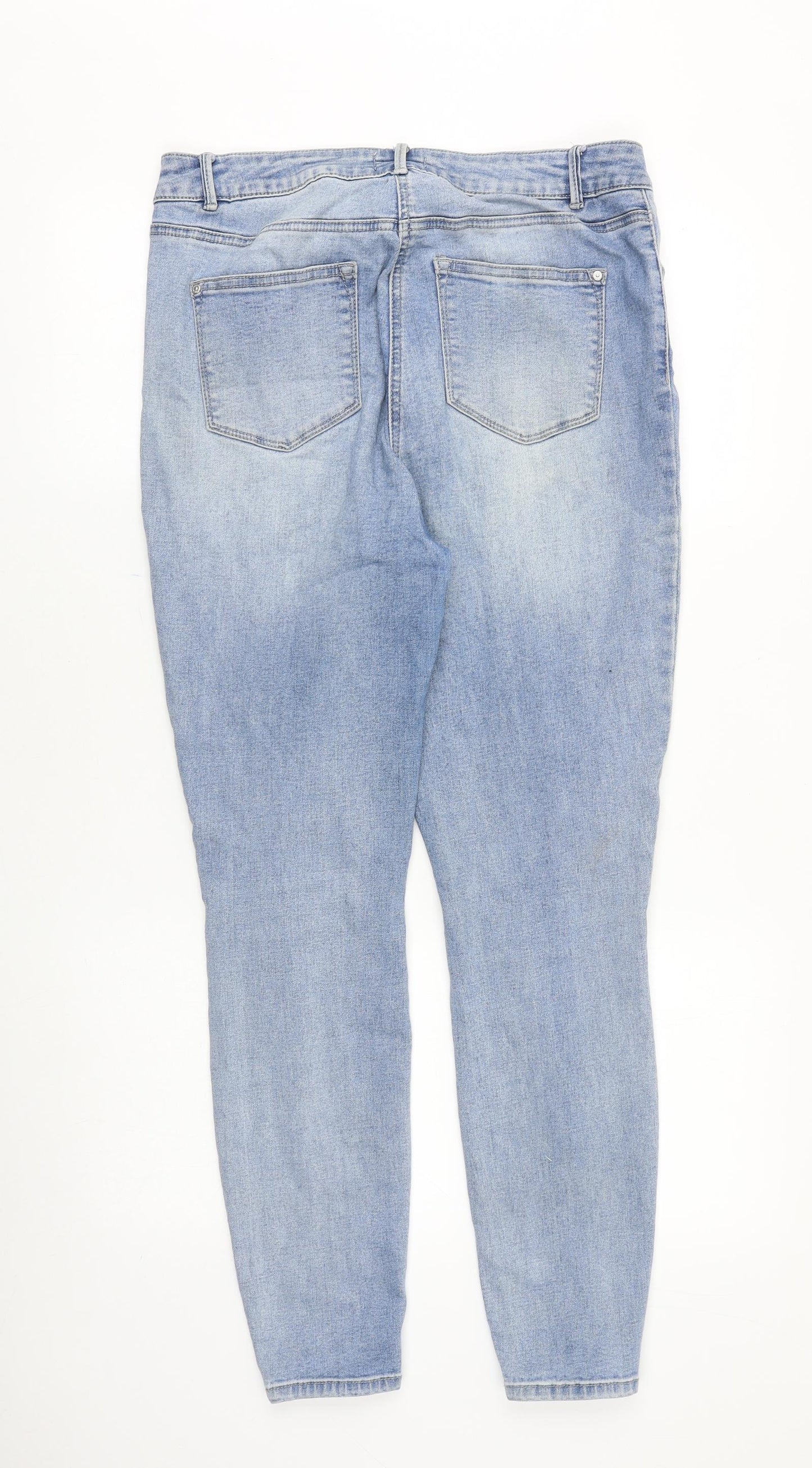 Authentic Denim Womens Blue Cotton Skinny Jeans Size 16 Slim Zip