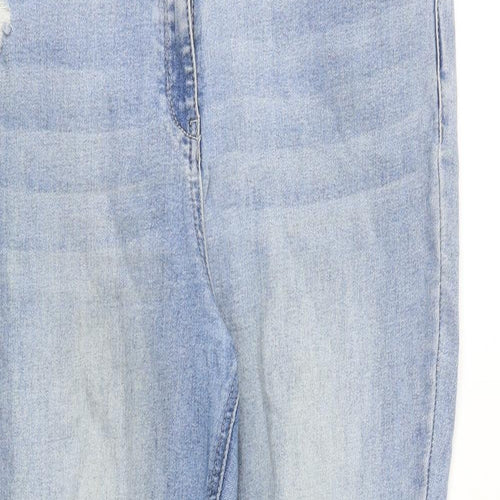 Authentic Denim Womens Blue Cotton Skinny Jeans Size 16 Slim Zip