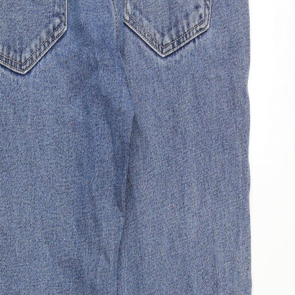 George Mens Blue Cotton Straight Jeans Size 34 in Regular Zip