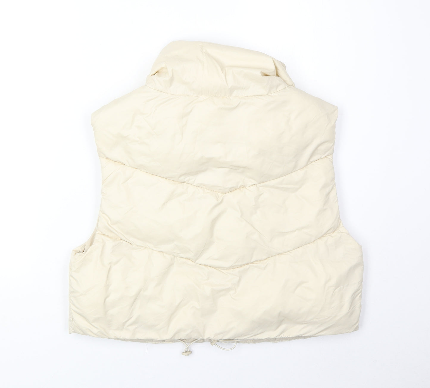 Stradivarius Womens Ivory Gilet Jacket Size XS Zip