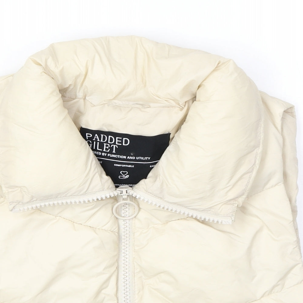 Stradivarius Womens Ivory Gilet Jacket Size XS Zip