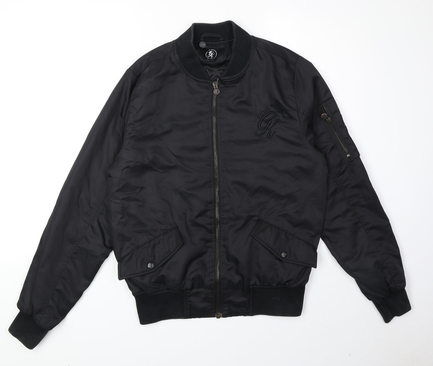 Gym King Womens Black Bomber Jacket Jacket Size S Zip
