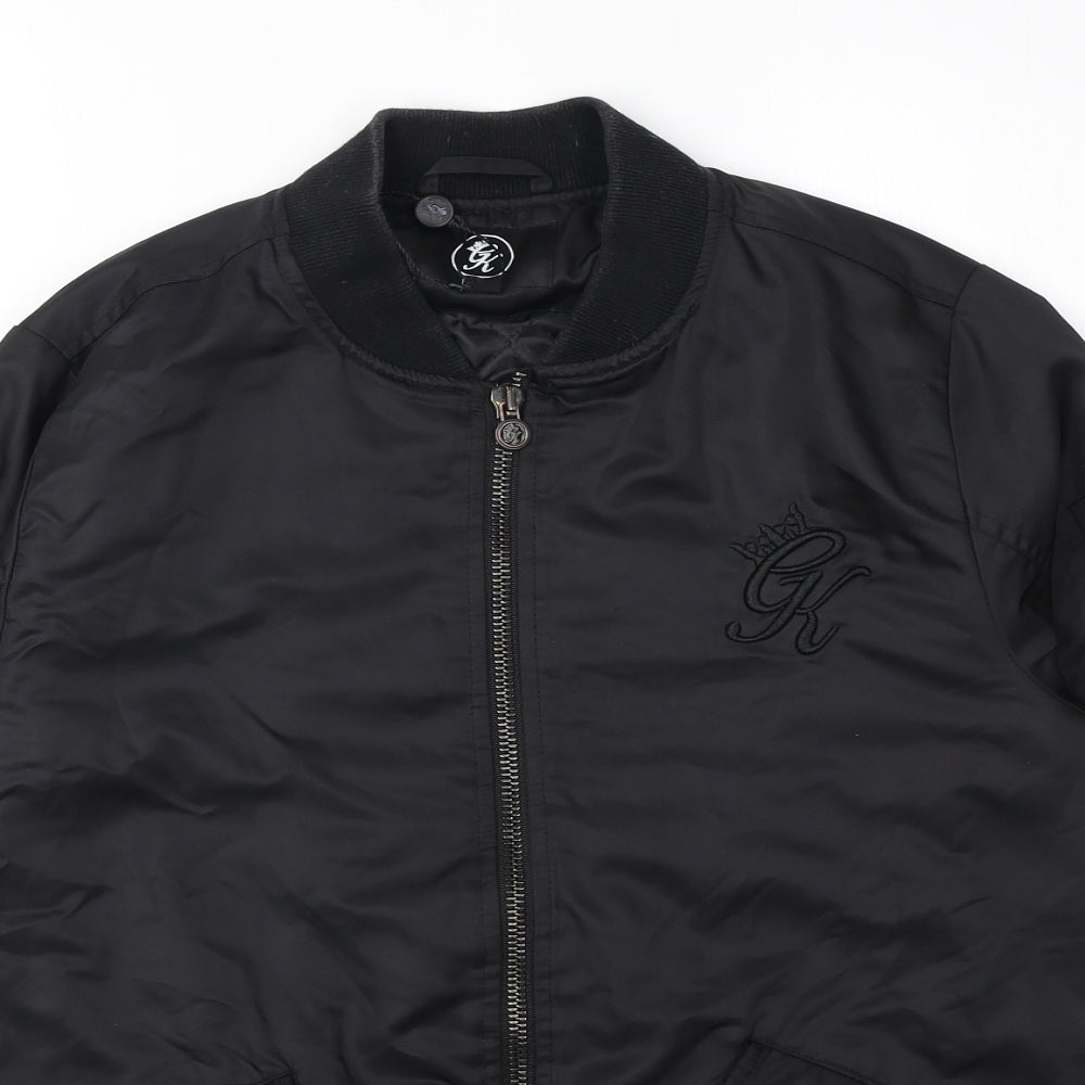 Gym King Womens Black Bomber Jacket Jacket Size S Zip