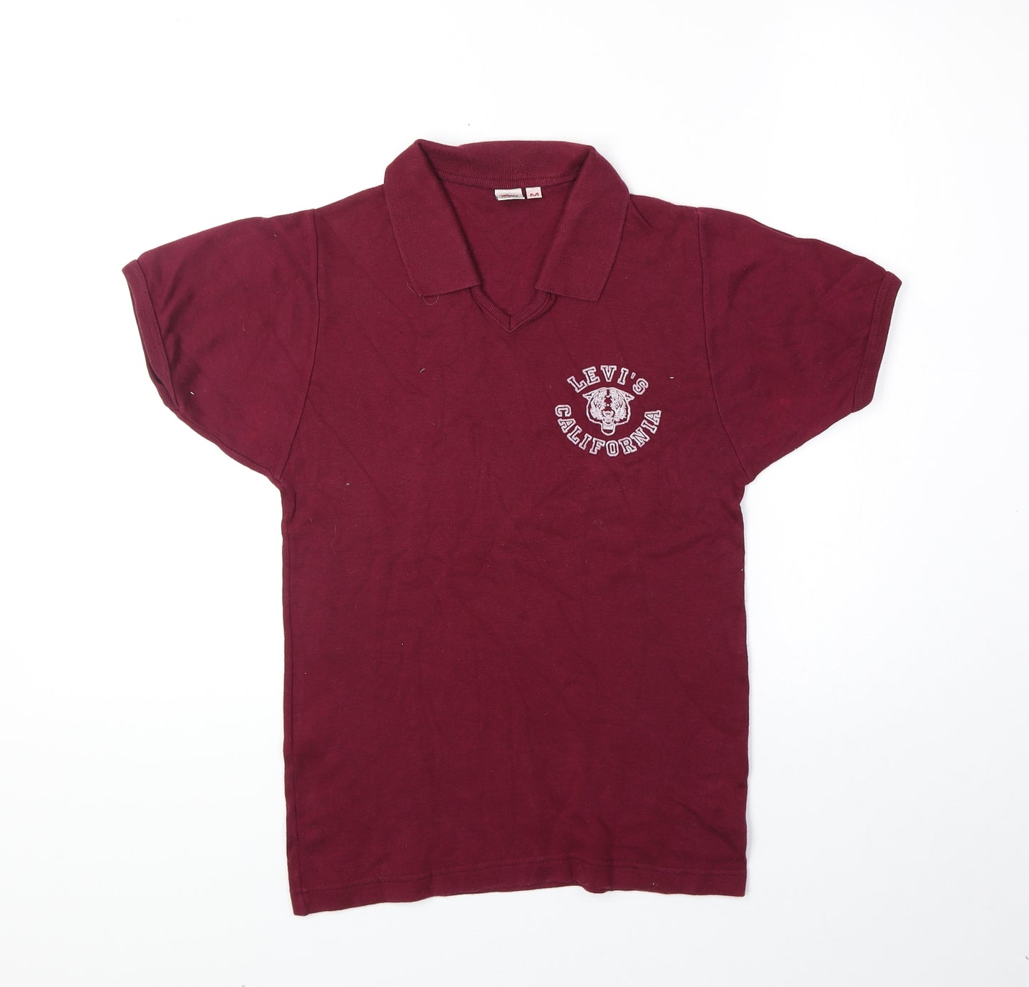 Levi's Womens Purple 100% Cotton Basic Polo Size M V-Neck