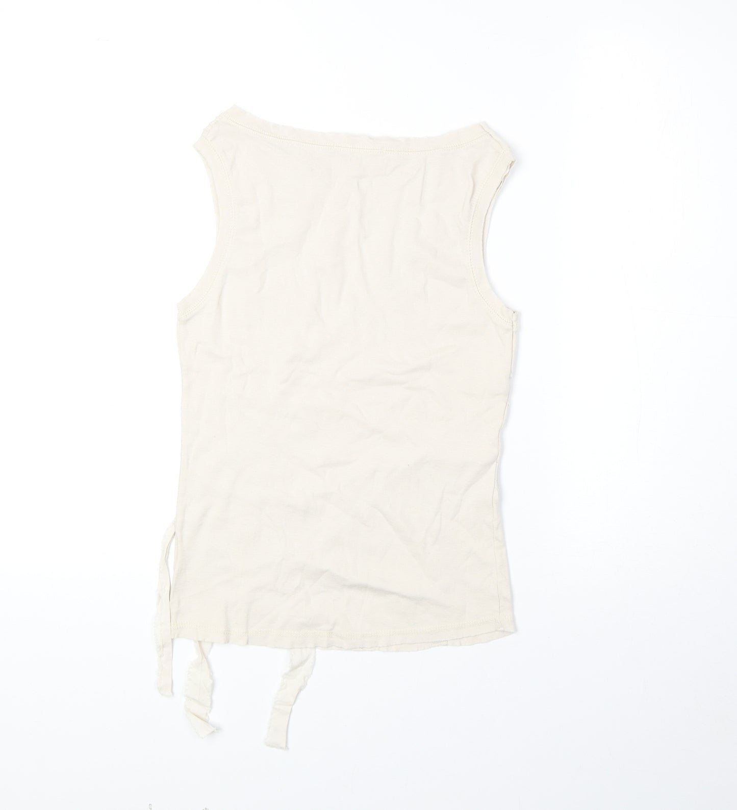 River Island Womens Beige 100% Cotton Basic Tank Size 8 Round Neck