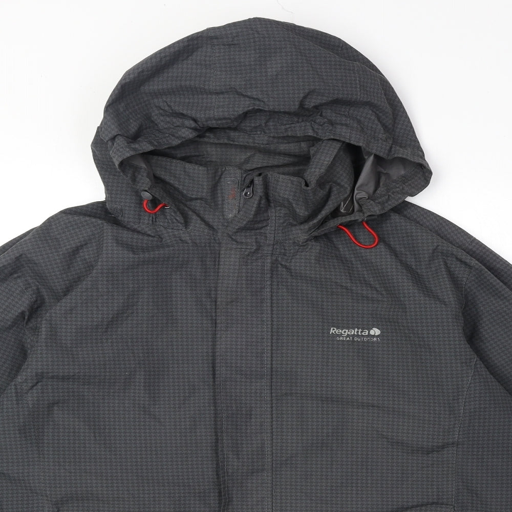 Regatta Mens Grey Rain Coat Coat Size M Zip