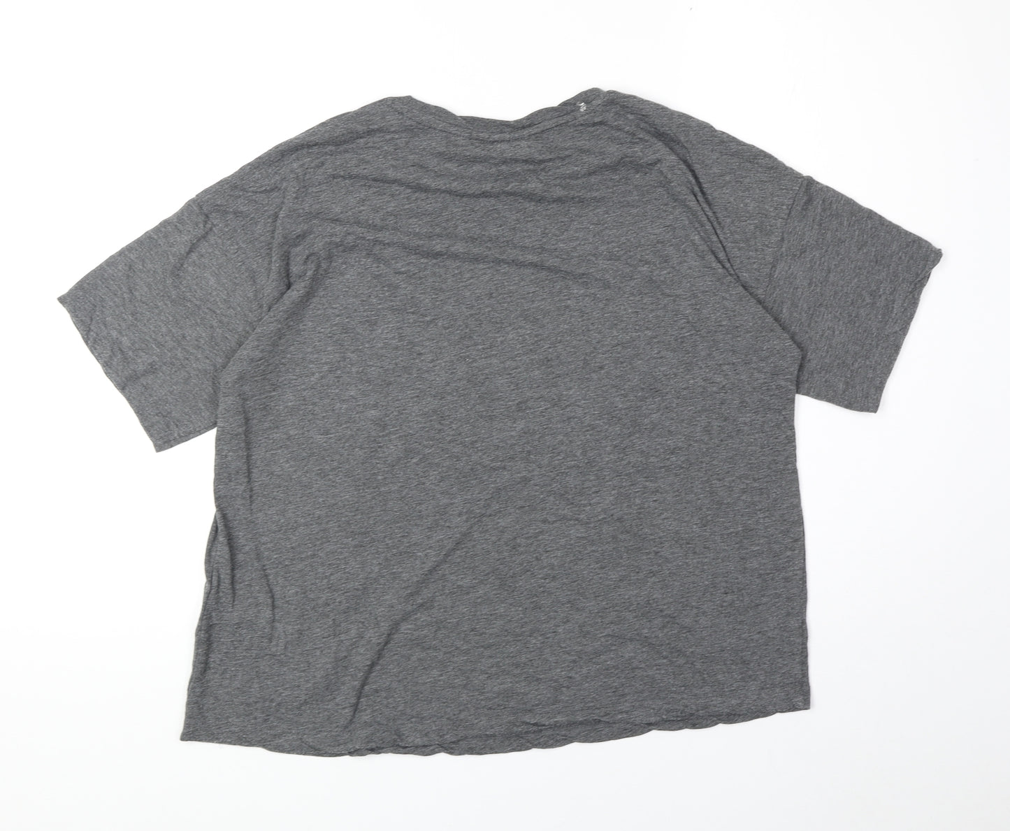 Preworn Womens Grey Polyester Basic T-Shirt Size M Round Neck - Garfield Print