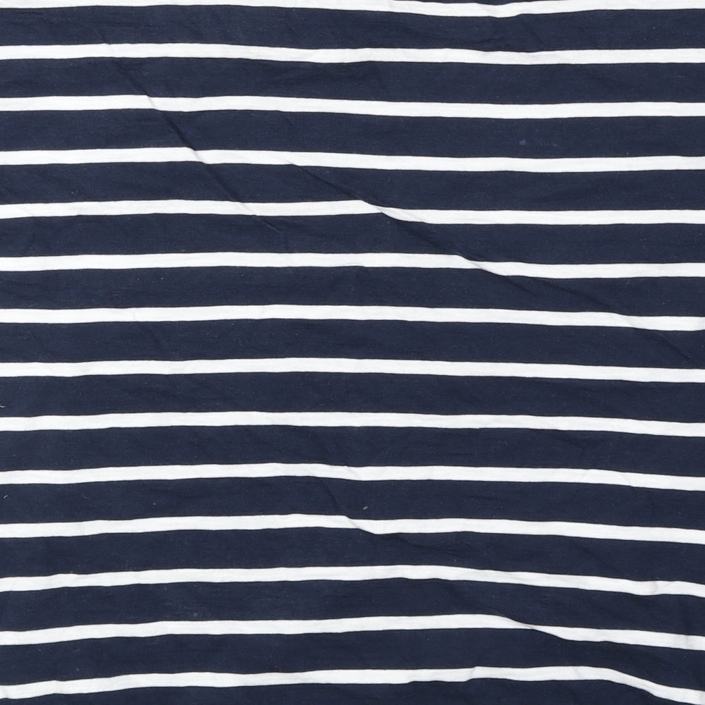 Tresspass Womens Blue Striped 100% Cotton Basic T-Shirt Size L Round Neck