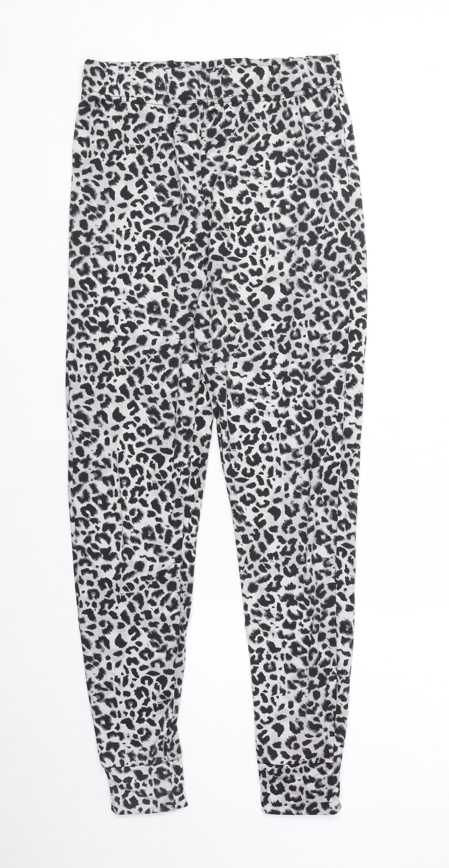 Peacocks Womens Grey Animal Print Polyester Jogger Leggings Size 10 - Leopard Print