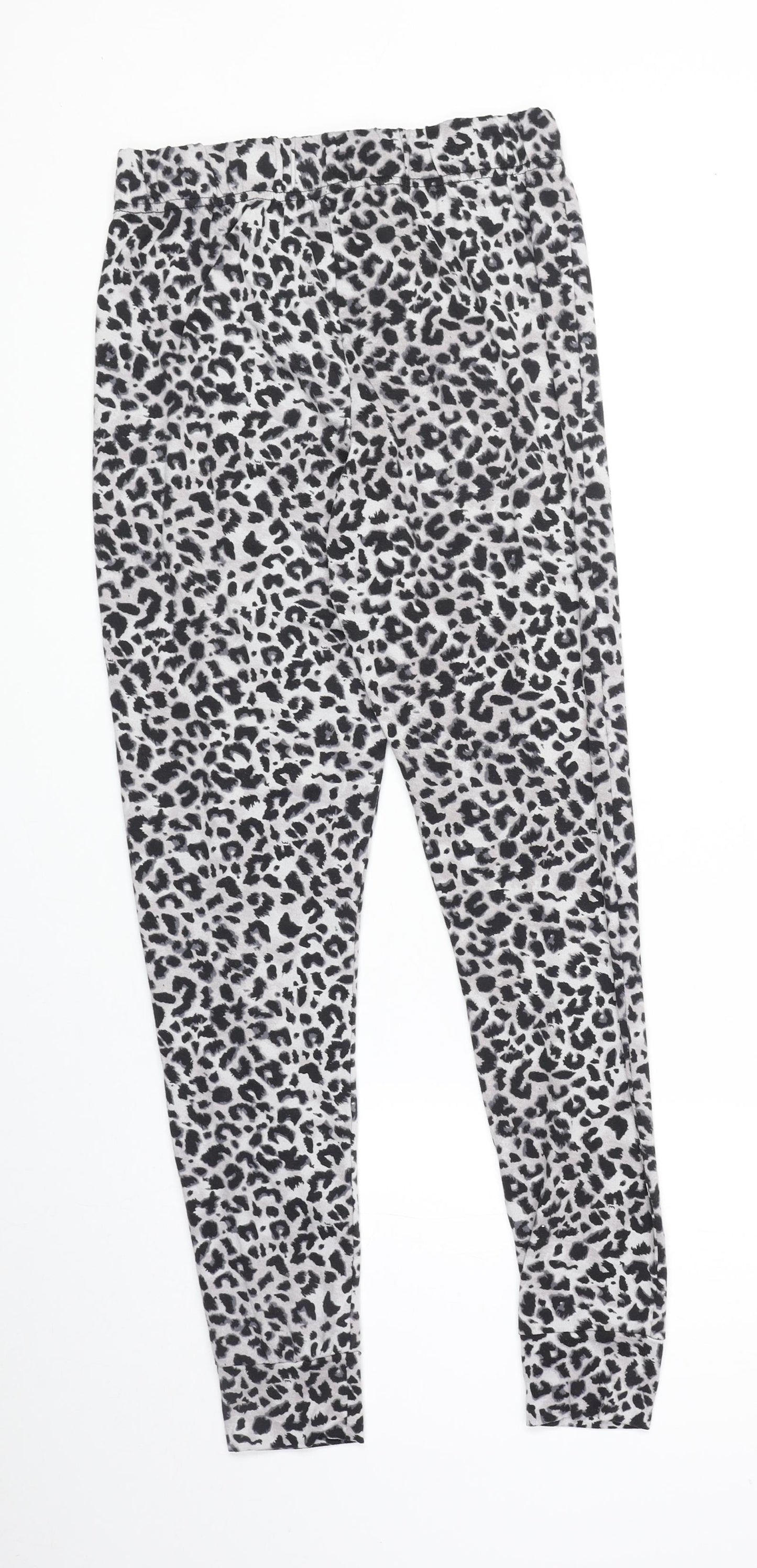 Peacocks Womens Grey Animal Print Polyester Jogger Leggings Size 10 - Leopard Print